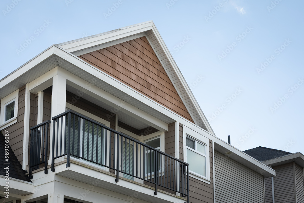 New Modern House Apartment Buildings in Vancouver BC. Canadian modern residential architecture on sunny summer New Modern House Apartment Buildings in Vancouver BC. Canadian modern residential architecture on sunny summer
