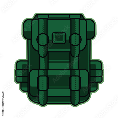 Vector illustration of adventurer bag, mountain bag, expedition bag - Back to nature