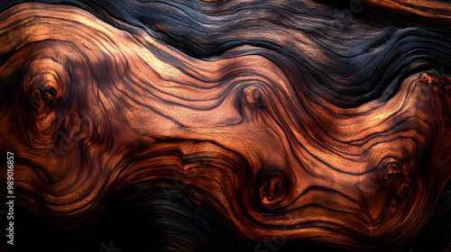 Abstract Background with Swirling Wooden Texture