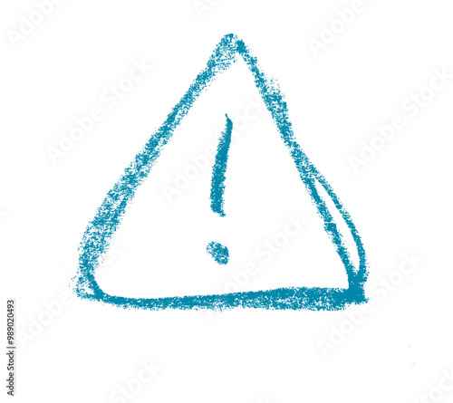 Warning Sign Alert Icons Crayon Chalk Drawing