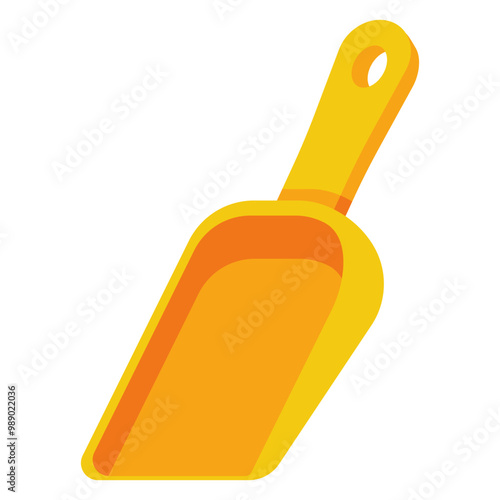 Plastic cat litter scoop vector cartoon illustration isolated on a white background.