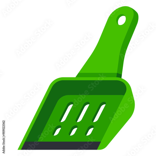 Cat litter scoop shovel vector cartoon illustration isolated on a white background.