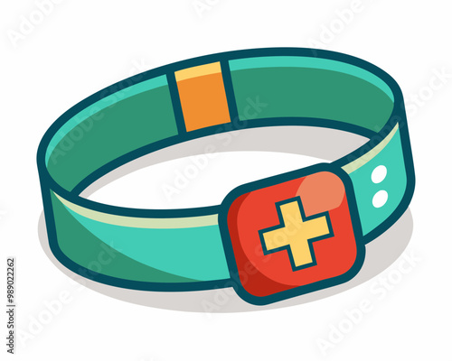 Medical ID bracelet vector illustration on a white background