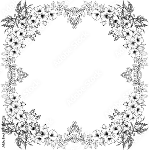 Hand drawn floral arrangements