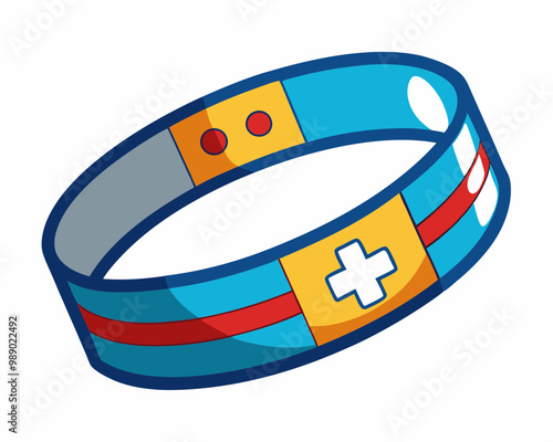 Medical ID bracelet vector illustration on a white background