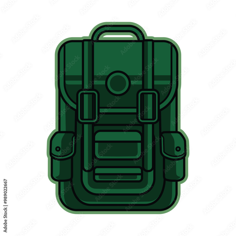 Naklejka premium Vector illustration of adventurer bag, mountain bag, expedition bag - Back to nature