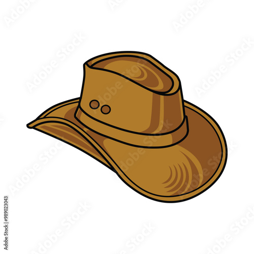 Vector illustration of adventurer hat, mountain hat, cowboy hat, expedition hat - Back to nature