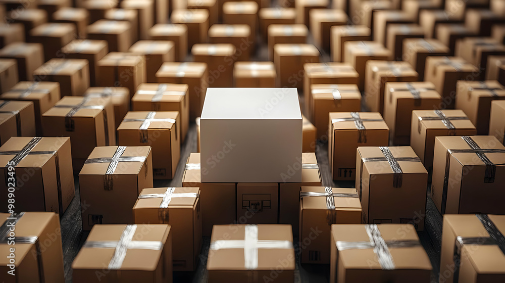One White Box Stands Out Amongst A Sea of Brown Boxes One White Box Stands Out Amongst A Sea of Brown Boxes