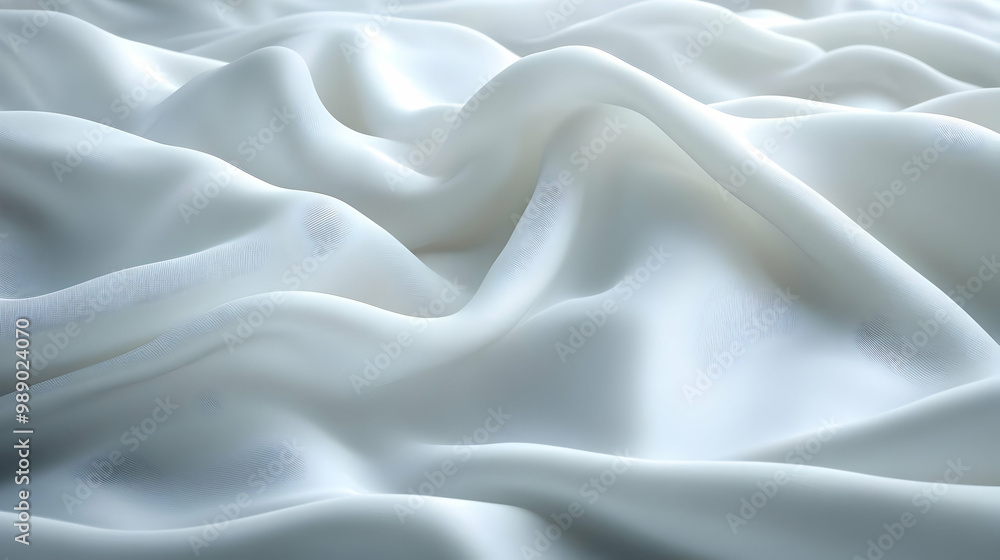 Soft White Fabric Draped and Flowing, Elegant Background Soft White Fabric Draped and Flowing, Elegant Background