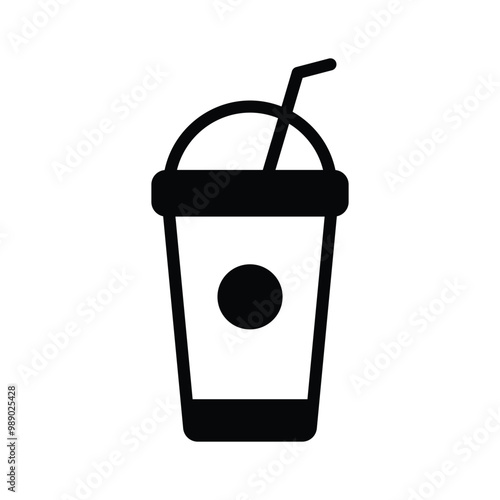 Cool coffee icon, ideal for chilled beverages and trendy caf�s