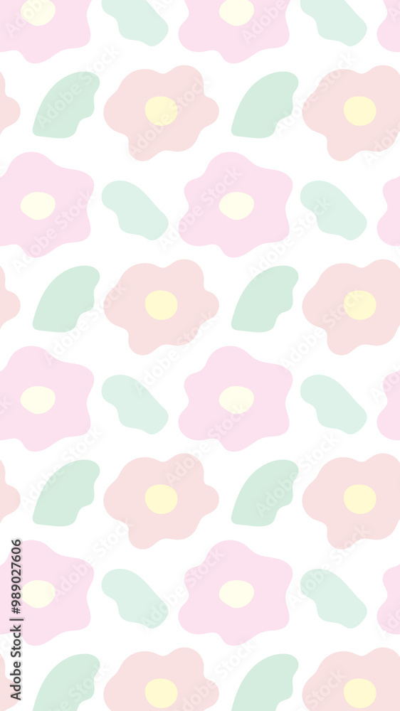16:9 お花のシンプルなパターン壁紙⭐︎PNG 16:9 お花のシンプルなパターン壁紙⭐︎PNG