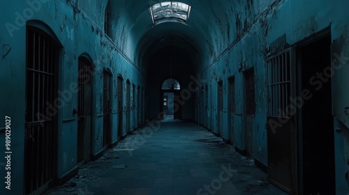 Explore the Eerie Ambiance of an Abandoned Hallway in Historic Architecture