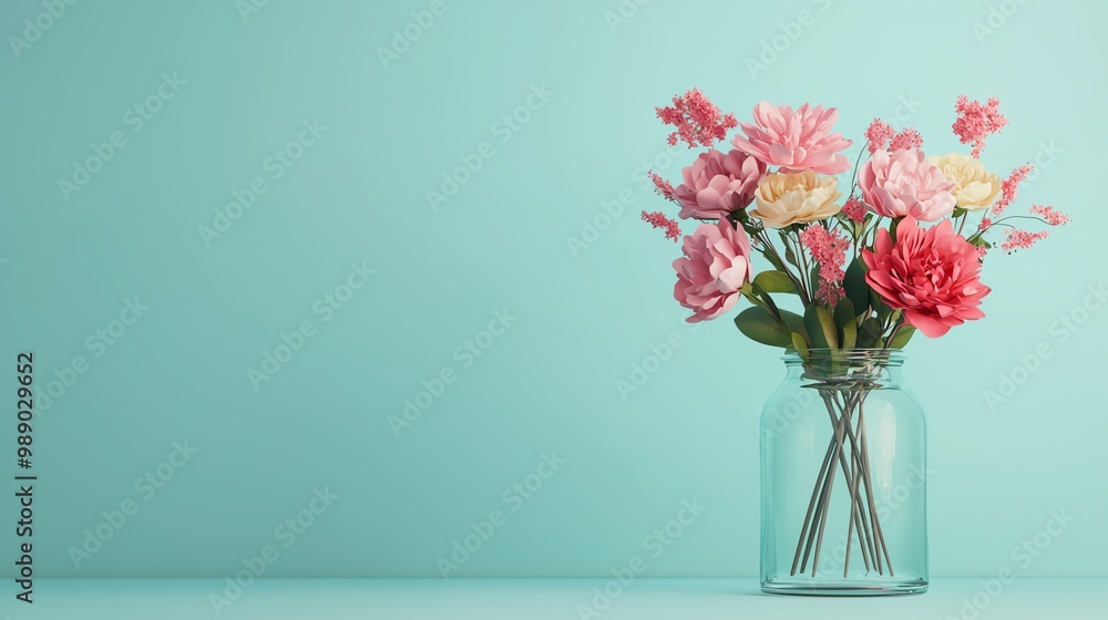 Flowers under glass domes, preserved beauty, 3D illustration Flowers under glass domes, preserved beauty, 3D illustration