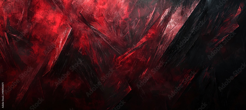 Fototapeta premium Dramatic Abstract Background with Deep Reds and Blacks Featuring Smoky Textures and Sharp Shapes