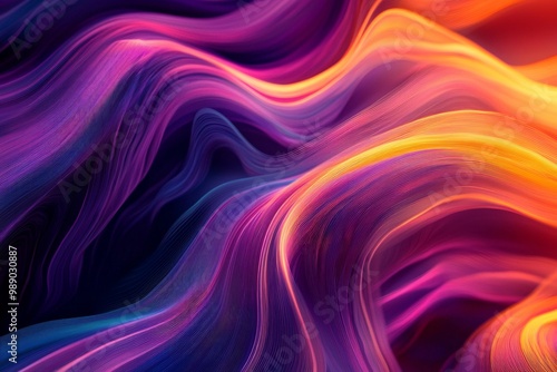 Colorful vibrant wavy lines for background, light colorful, fun colors 