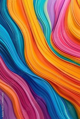 Colorful vibrant wavy lines for background, light colorful, fun colors 