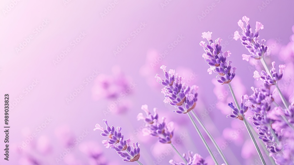 A soft-focus image of lavender flowers against a gentle purple background, creating a calming and serene atmosphere. A soft-focus image of lavender flowers against a gentle purple background, creating a calming and serene atmosphere.