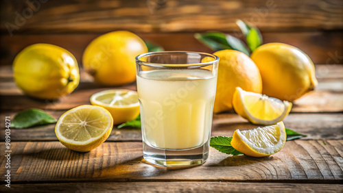 Refreshing lemon with a hint of mint, served in a glass cup