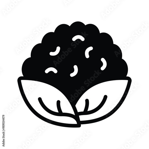 Fresh cauliflower icon, ideal for healthy eating and cooking,