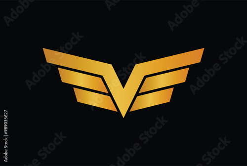EVE, EEV, VEE Wings royal logo design icon vector