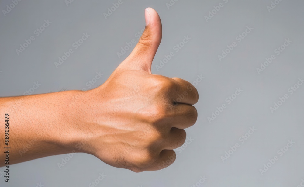 Thumbs-Up Gesture for Success, a close-up view of a hand signaling approval, ideal for showcasing achievement or endorsement with ample space for additional text. Thumbs-Up Gesture for Success, a close-up view of a hand signaling approval, ideal for showcasing achievement or endorsement with ample space for additional text.