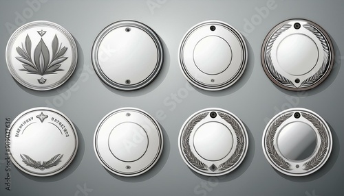 White badge mockup, different types