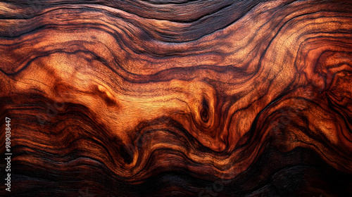 Wavy Wooden Texture Background - Brown and Orange Swirls