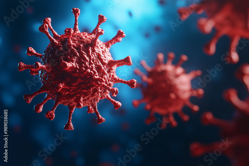 Close Up of Coronavirus Particle 3D Render