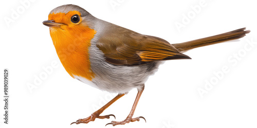 A robin bird isolated Png, transparent without background.