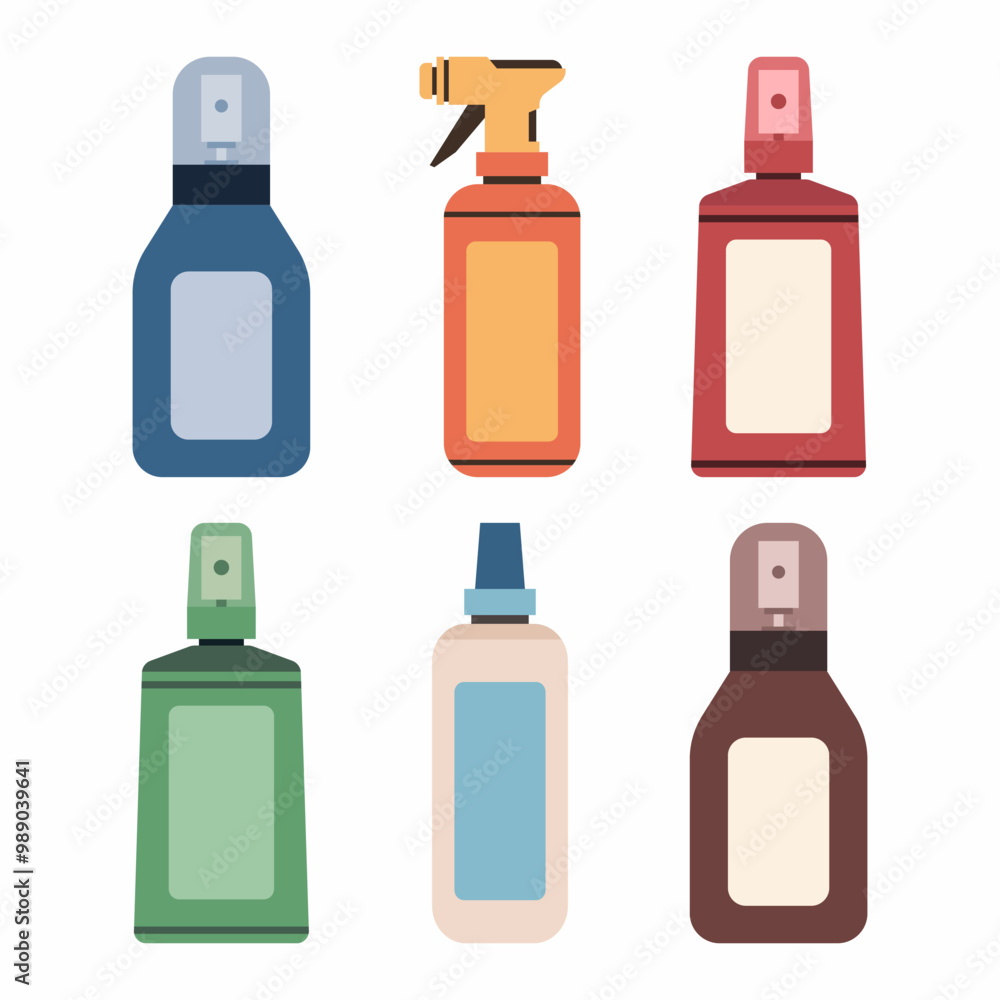 Hair conditioner spray vector cartoon set isolated on a white background. Hair conditioner spray vector cartoon set isolated on a white background.