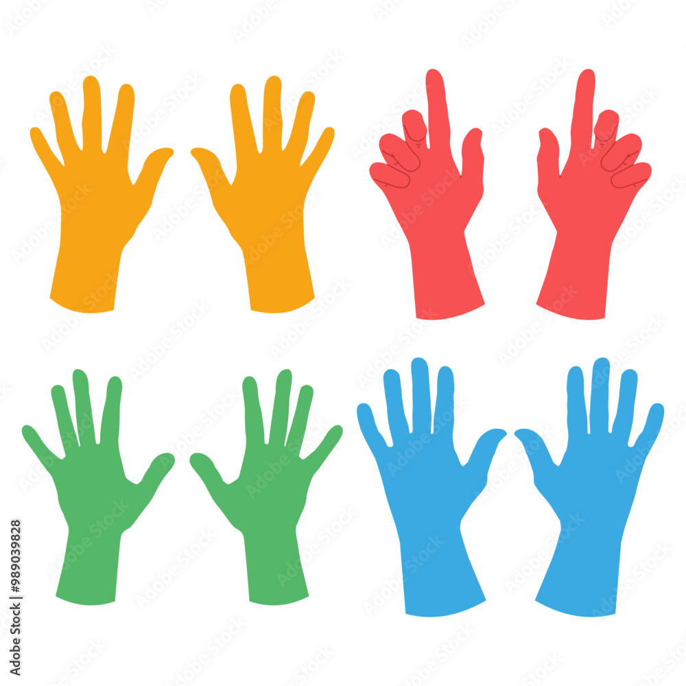 Rubber gloves vector cartoon set isolated on a white background. Rubber gloves vector cartoon set isolated on a white background.