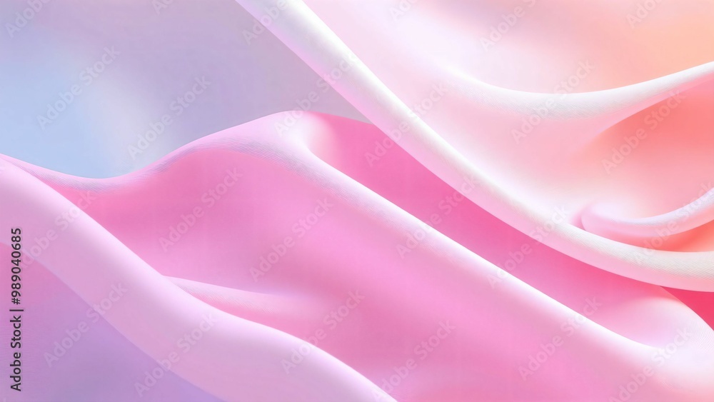 光沢のある波や布のような流動的な質感をもったテクスチャー鮮やかな青・紫・ピンク・オレンジのグラデーションカラー