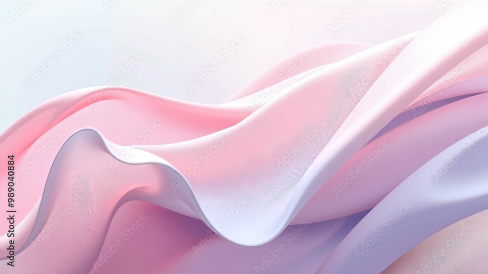 Obraz premium 光沢のある波や布のような流動的な質感をもったテクスチャー鮮やかな青・紫・ピンク・オレンジのグラデーションカラー