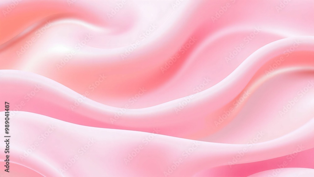 Fototapeta premium 光沢のある波や布のような流動的な質感をもったテクスチャー鮮やかな青・紫・ピンク・オレンジのグラデーションカラー