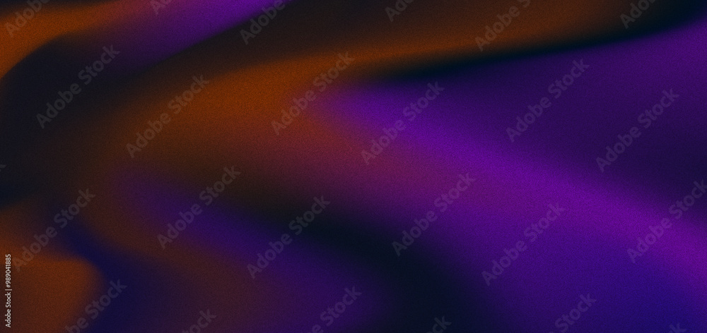 Obraz premium Blurred black brown purple gradient with grainy noise texture