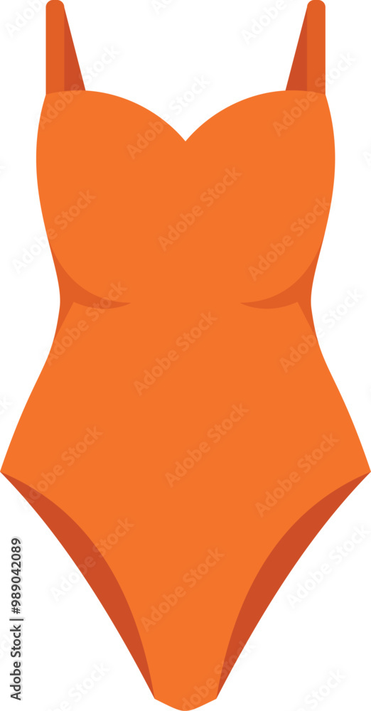 Obraz premium Minimalist vector illustration of a classic orange one piece swimsuit, ready for summer sun and fun