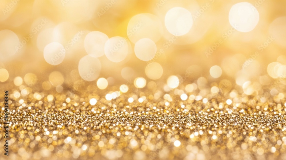 Golden glitter texture with sparkling bokeh background Golden glitter texture with sparkling bokeh background
