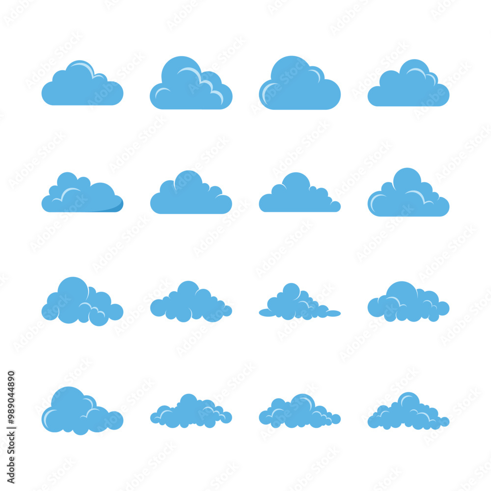 Set of clouds. Cloud icon logo design template. Vector illustration. Set of clouds. Cloud icon logo design template. Vector illustration.