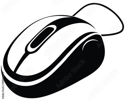 Optical computer mouse vector silhouette