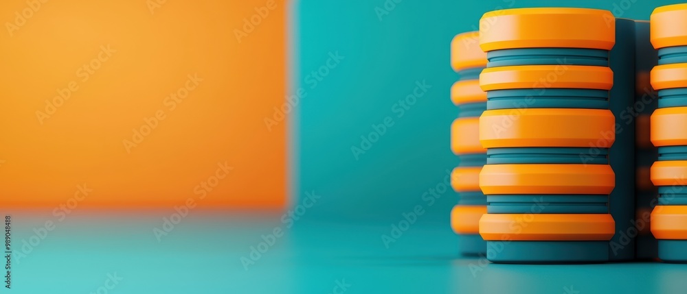 Colorful Abstract Stacks on Bright Background Colorful Abstract Stacks on Bright Background