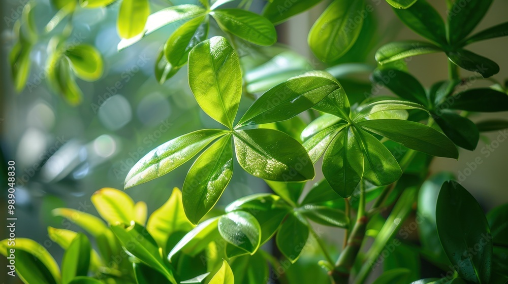Close-Up of Umbrella Plant by Window with Glossy Leaves in Soft Light
Close-Up of Umbrella Plant by Window with Glossy Leaves in Soft Light