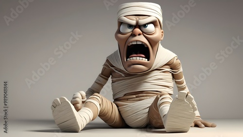 A grumpy, short-tempered mummy whose bandages are always in a mess. Gus is constantly frustrated, either tripping over his own bandages or getting them stuck in the tomb’s traps.  photo