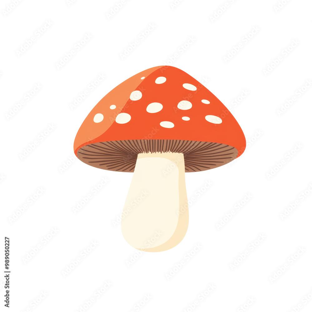 Vibrant red mushroom with white spots, isolated on a white background. transparent background. Vibrant red mushroom with white spots, isolated on a white background. transparent background.
