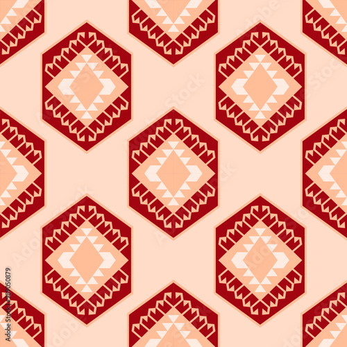 Colorful geometric ethnic pattern. Oriental, western, aztec, tribal traditional. seamless pattern. fabric, tile, background, carpet, wallpaper, clothing, sarong,wrapping, Batik, fabric,Vector pattern