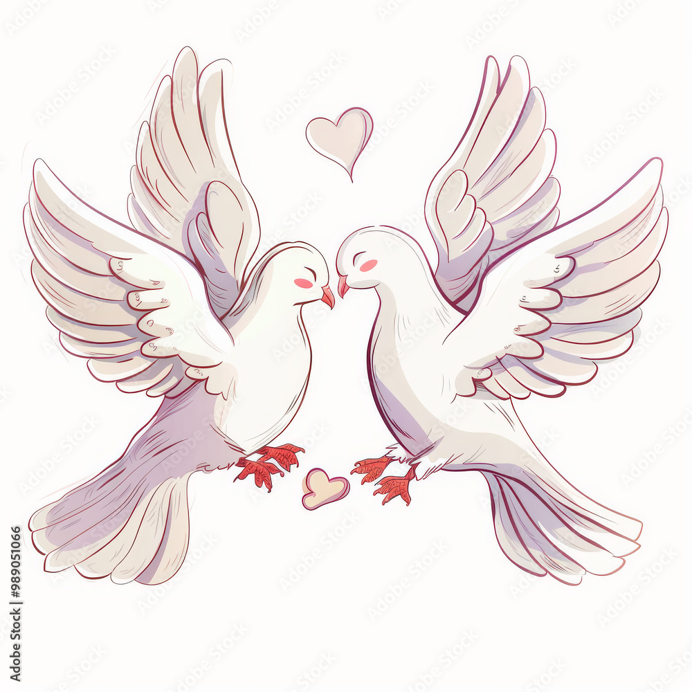 Obraz premium Love white dove vector