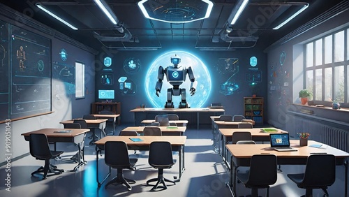 Future classroom robot teacher uses holograms to learn