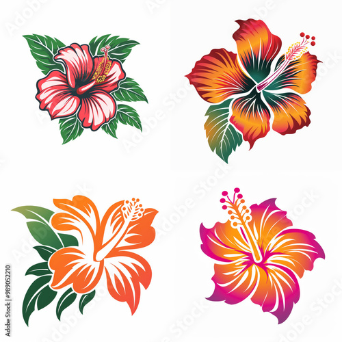 Hibiscus flower vector