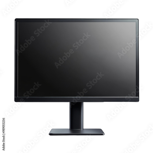 Modern computer monitor with blank screen, isolated on white background. transparent background