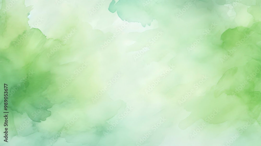 Fototapeta premium Green and white watercolor abstract background, perfect for nature themed designs, ecofriendly products, packaging, and digital wallpapers. Generative AI