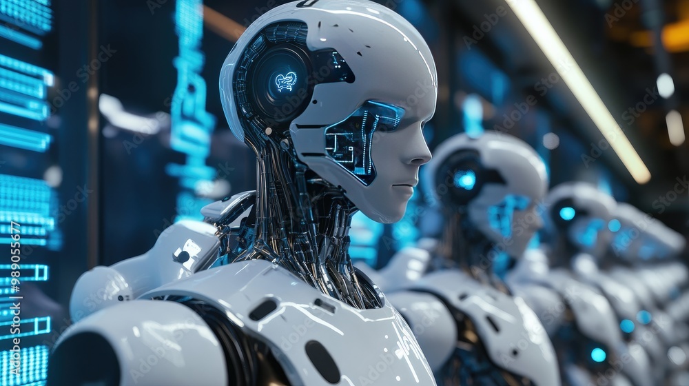 AI robots visualizing the transfer of human data through big data systems, with an emphasis on AI brain technology and protocols. No logos, no people. AI robots visualizing the transfer of human data through big data systems, with an emphasis on AI brain technology and protocols. No logos, no people.